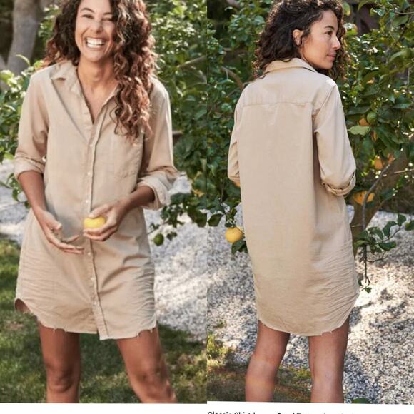 Frank & Eileen Dresses & Skirts - Frank & Eileen Mary Classic Shirtdress Sand Beige Cotton Size Medium Mini Length